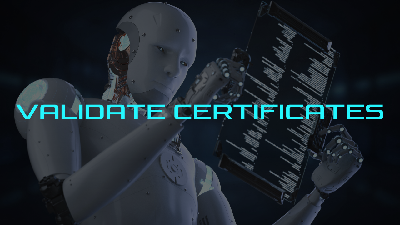 Certificate validation - Course page